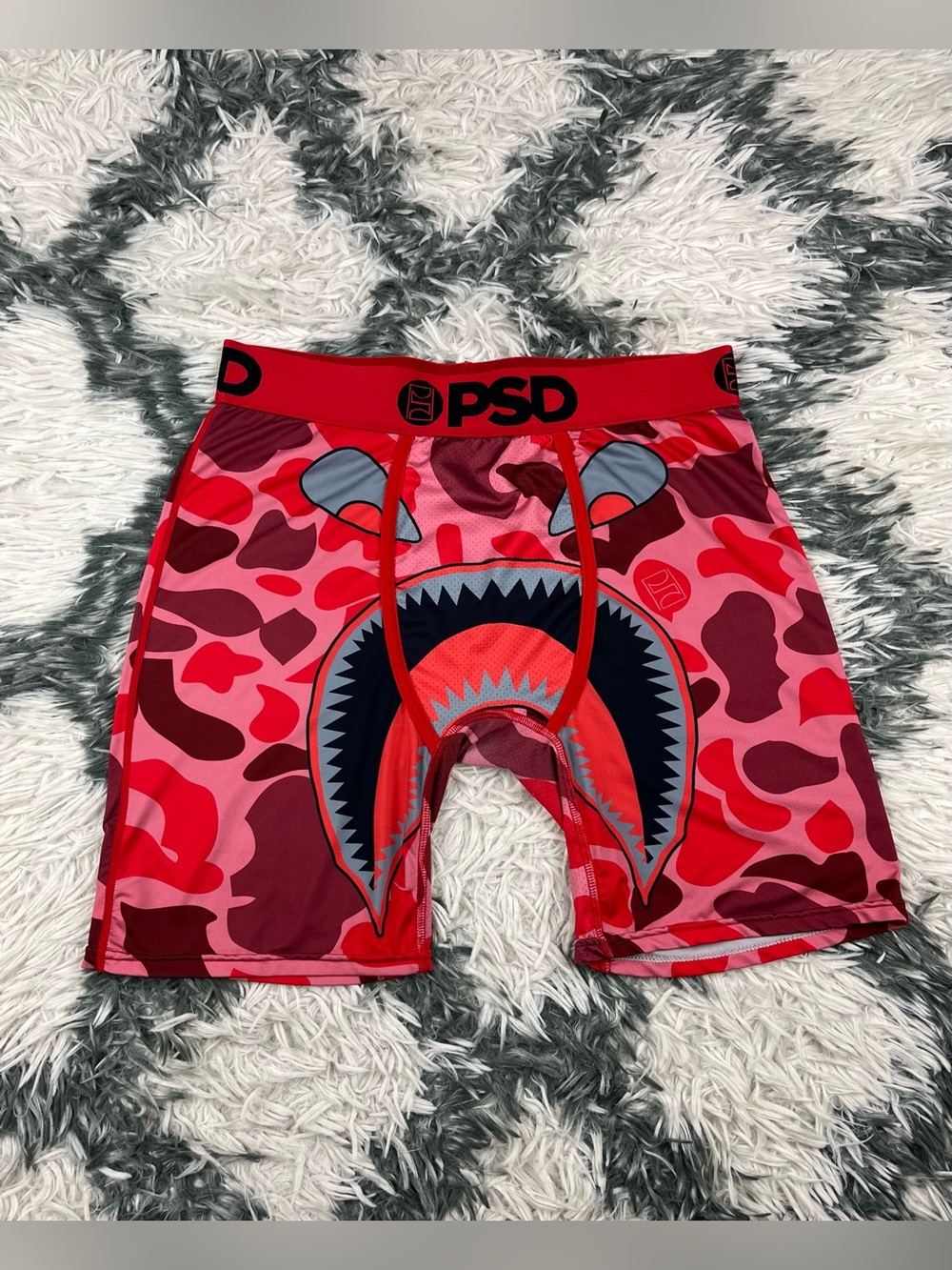PSD Men’s Warface Boxer Briefs Red Camouflage Print Size Medium